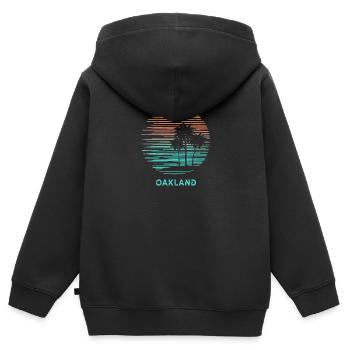 Oakland Kalifornien Cool Souvenir Urlaub Künstlerisch - Kinder Premium Organic Zip Hoodie - Schwarz - Hinten - AI Model Kid Male (0cm)
