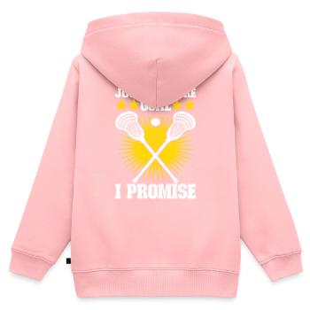 Lacrosse - Kinder Premium Organic Zip Hoodie - Rosa - Hinten - AI Model Kid Female (0cm)