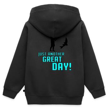fishing another great day 002 - Kids Premium Organic Zip-up Hoodie - black - Back - AI Model Kid Male (0cm)