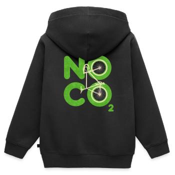 Pas de CO2 - Sweat Premium à capuche zippé enfant bio - noir - Dos - AI Model Kid Male (0cm)