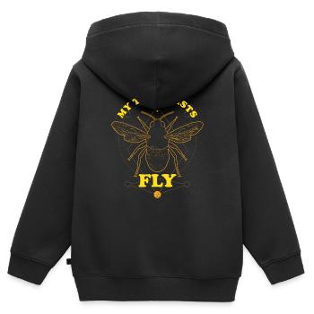 Imkerei Bienenstock Bienenstock Zitat Imker Imker - Kinder Premium Organic Zip Hoodie - Schwarz - Hinten - AI Model Kid Male (0cm)