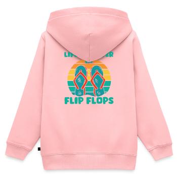 Tourist Flip Flops Urlaubsbekleidung - Kinder Premium Organic Zip Hoodie - Rosa - Hinten - AI Model Kid Female (0cm)