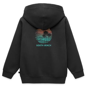 South Beach Miami Florida Cooler Souvenir-Urlaub - Kinder Premium Organic Zip Hoodie - Schwarz - Hinten - AI Model Kid Male (0cm)