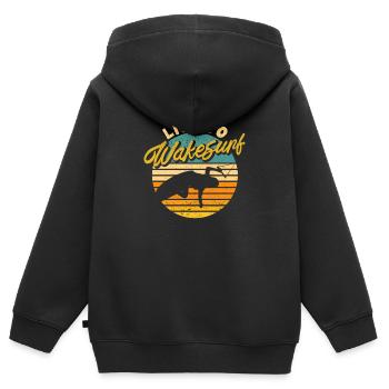 Live To Wakesurf Funny Wake Surf Jump Water Wake - Kids Premium Organic Zip-up Hoodie - black - Back - AI Model Kid Male (0cm)