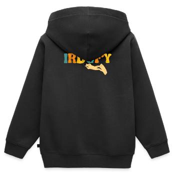 IRDGFY I Ride Goofy Wakesurf Snowboard Wakeboard - Kinder Premium Organic Zip Hoodie - Schwarz - Hinten - AI Model Kid Male (0cm)