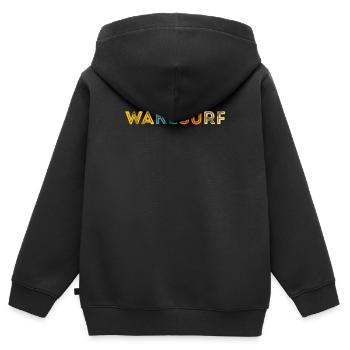 Wakesurf Wake Surf Surfen Retro Farben Vintage - Kinder Premium Organic Zip Hoodie - Schwarz - Hinten - AI Model Kid Male (0cm)