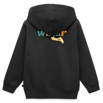WKSRF Wakesurf Wake Surf Surfen Retro Boot Surfen - Kinder Premium Organic Zip Hoodie - Schwarz - Hinten - AI Model Kid Male (0cm)