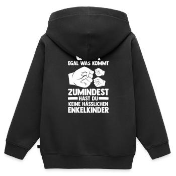 Enkelkinder Großmutter Oma - Kinder Premium Organic Zip Hoodie - Schwarz - Hinten - AI Model Kid Male (0cm)