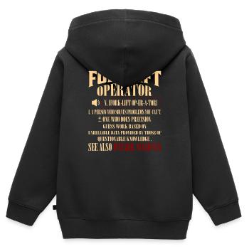 Forklift Operator Noun Operator Forklifter Driver - Kinder Premium Organic Zip Hoodie - Schwarz - Hinten - AI Model Kid Male (0cm)