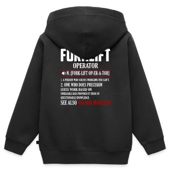 Forklift Operator Noun Driver Forklifter Operator - Kinder Premium Organic Zip Hoodie - Schwarz - Hinten - AI Model Kid Male (0cm)