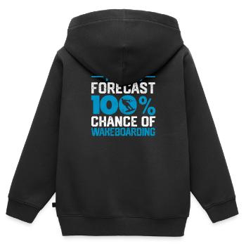 La prédiction du jour : 100% de chance de wakeboard - Sweat Premium à capuche zippé enfant bio - noir - Dos - AI Model Kid Male (0cm)