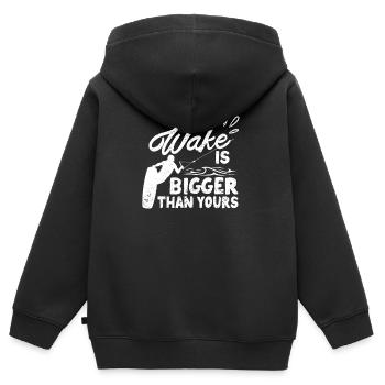 My Wake Is Bigger Than Yours Funny Wake Surfing - Kids Premium Organic Zip-up Hoodie - black - Back - AI Model Kid Male (0cm)