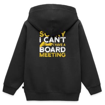 Désolé, je ne peux pas, j’ai un conseil d’administration - Sweat Premium à capuche zippé enfant bio - noir - Dos - AI Model Kid Male (0cm)