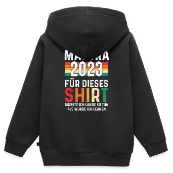 Maturant 2023 Abschluss Matura - Kinder Premium Organic Zip Hoodie - Schwarz - Hinten - AI Model Kid Male (0cm)