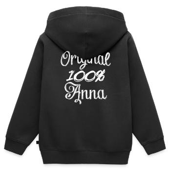 Original 100% Anna - Kids Premium Organic Zip-up Hoodie - black - Back - AI Model Kid Male (0cm)
