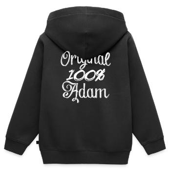 Original 100% Adam - Sweat Premium à capuche zippé enfant bio - noir - Dos - AI Model Kid Male (0cm)