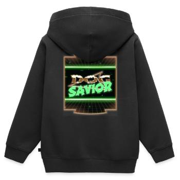 Les droits des animaux protègent contre la cruauté envers les animaux - Sweat Premium à capuche zippé enfant bio - noir - Dos - AI Model Kid Male (0cm)