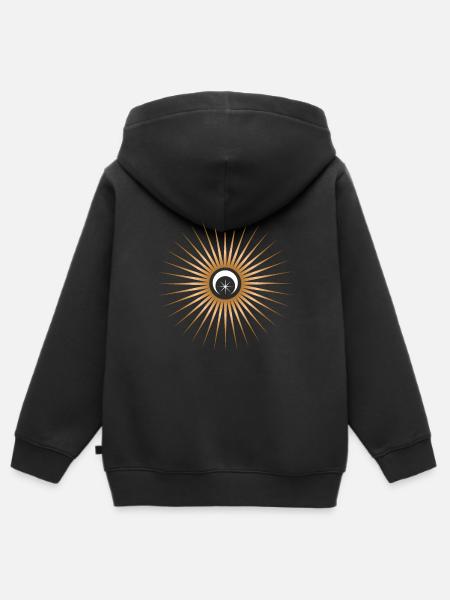 Goldener Stern - Kinder Premium Organic Zip Hoodie - Schwarz