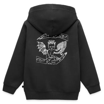 Kleinen Engel beschützen - Kinder Premium Organic Zip Hoodie - Schwarz - Hinten - AI Model Kid Male (0cm)