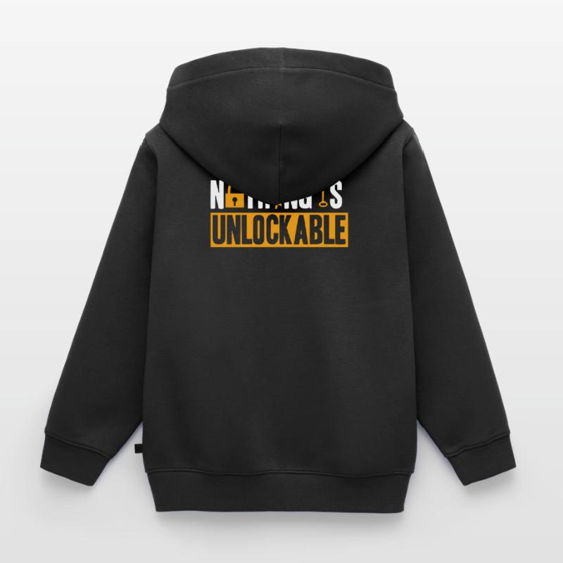 Locksmith Nothing is unlockable Pick Tools Kids Premium Organic Zip-up Hoodie