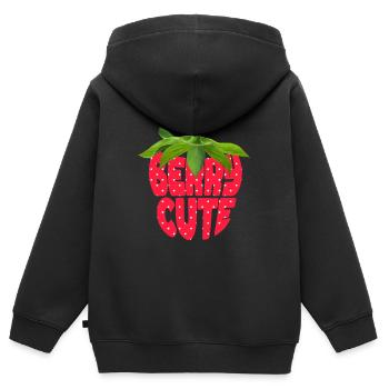 Beeren süß - Kinder Premium Organic Zip Hoodie - Schwarz - Hinten - AI Model Kid Male (0cm)