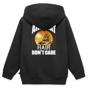 Air Boat Hair Don't Care Propeller Swamp Airboat H - Kinder Premium Organic Zip Hoodie - Schwarz - Hinten - AI Model Kid Male (0cm)