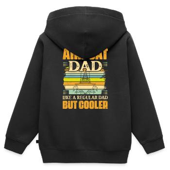 Airboat Dad Like A Regular Dad But Cooler Propelle - Kinder Premium Organic Zip Hoodie - Schwarz - Hinten - AI Model Kid Male (0cm)