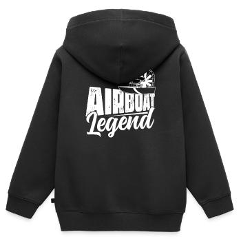 Airboat Legend Propeller Swamp Air Boat Hydroplane - Kinder Premium Organic Zip Hoodie - Schwarz - Hinten - AI Model Kid Male (0cm)