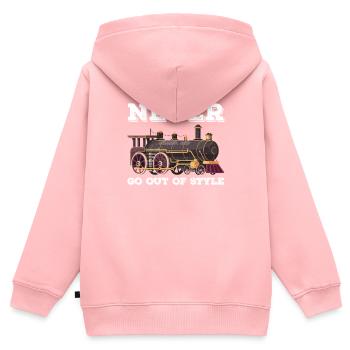 Classic locomotive design train lovers - Kids Premium Organic Zip-up Hoodie - rose - Back - AI Model Kid Female (0cm)