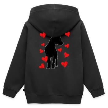 J’adore ratler - Sweat Premium à capuche zippé enfant bio - noir - Dos - AI Model Kid Male (0cm)