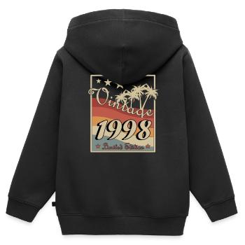 1998 - Année de construction 1998 - Année de construction 1998 - Sweat Premium à capuche zippé enfant bio - noir - Dos - AI Model Kid Male (0cm)