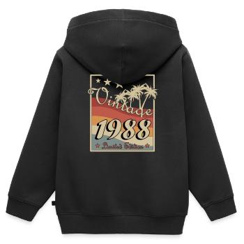 Born 1988 - Kids Premium Organic Zip-up Hoodie - black - Back - AI Model Kid Male (0cm)