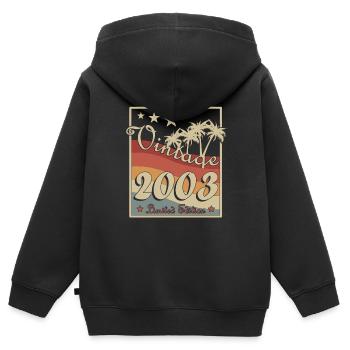 2003 - Année de construction 2003 - Année de construction 2003 - Sweat Premium à capuche zippé enfant bio - noir - Dos - AI Model Kid Male (0cm)