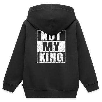 Nicht mein König Krönungsprotest - Kinder Premium Organic Zip Hoodie - Schwarz - Hinten - AI Model Kid Male (0cm)