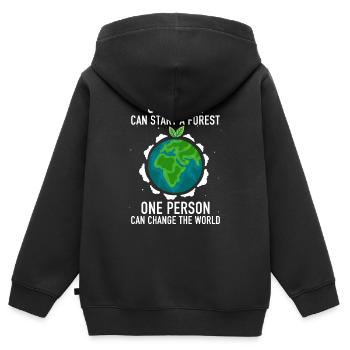 One Tree Can Start a Forest - Kinder Premium Organic Zip Hoodie - Schwarz - Hinten - AI Model Kid Male (0cm)