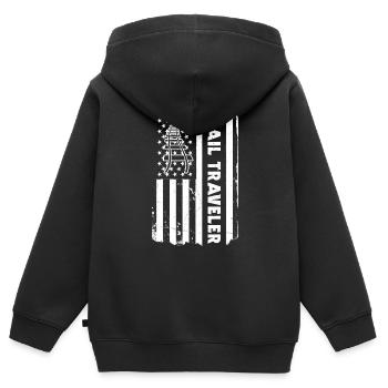 USA Rail Travelling Outfit Trains America - Kids Premium Organic Zip-up Hoodie - black - Back - AI Model Kid Male (0cm)
