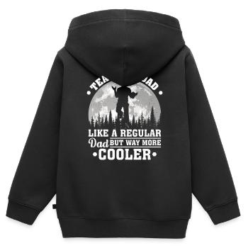 Enseigner à papa comme un père ordinaire drôle enseigner la graisse - Sweat Premium à capuche zippé enfant bio - noir - Dos - AI Model Kid Male (0cm)
