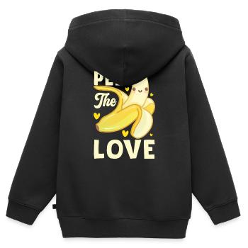 Schälen Sie die Liebe - Kinder Premium Organic Zip Hoodie - Schwarz - Hinten - AI Model Kid Male (0cm)