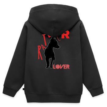 Amant de Ratler - Sweat Premium à capuche zippé enfant bio - noir - Dos - AI Model Kid Male (0cm)