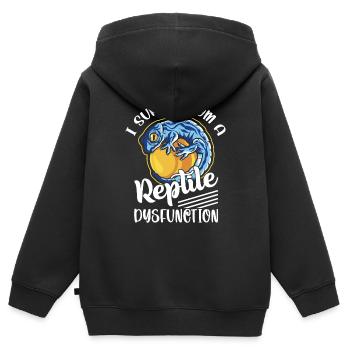 I Suffer From A Reptile Dysfunction Lizard Lover R - Kinder Premium Organic Zip Hoodie - Schwarz - Hinten - AI Model Kid Male (0cm)