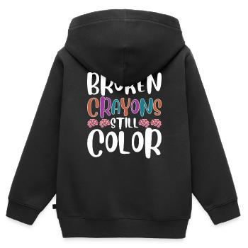 Das Bewusstsein Für Psychische Gesundheit - Kinder Premium Organic Zip Hoodie - Schwarz - Hinten - AI Model Kid Male (0cm)