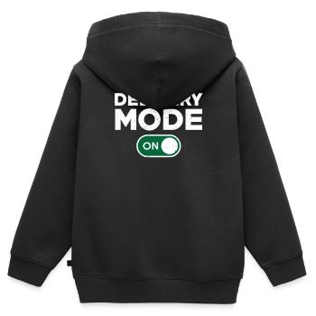 Conception amusante du chauffeur-livreur - Sweat Premium à capuche zippé enfant bio - noir - Dos - AI Model Kid Male (0cm)