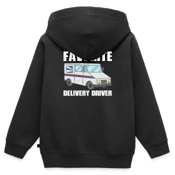 Costume préféré du chauffeur-livreur - Sweat Premium à capuche zippé enfant bio - noir - Dos - AI Model Kid Male (0cm)