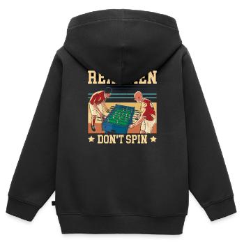 Real Men Don't Spin Table Soccer Foosball Player - Kinder Premium Organic Zip Hoodie - Schwarz - Hinten - AI Model Kid Male (0cm)