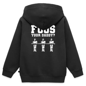 Foos Your Daddy Men Table Soccer Foosball Player - Kinder Premium Organic Zip Hoodie - Schwarz - Hinten - AI Model Kid Male (0cm)