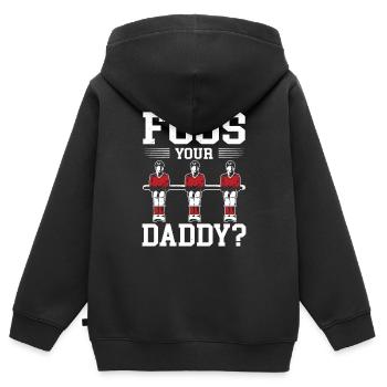 Foos Your Daddy Table Soccer Foosball Player Men - Kinder Premium Organic Zip Hoodie - Schwarz - Hinten - AI Model Kid Male (0cm)
