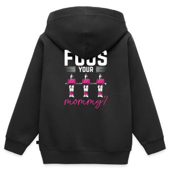 Foos Your Mommy Table Soccer Foosball Women - Kinder Premium Organic Zip Hoodie - Schwarz - Hinten - AI Model Kid Male (0cm)
