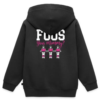Foos Your Mommy Women Foosball Player Table Soccer - Kinder Premium Organic Zip Hoodie - Schwarz - Hinten - AI Model Kid Male (0cm)