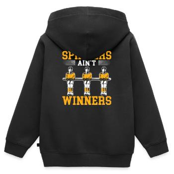 Table Soccer Foosball Spinners Ain't Winnders - Kinder Premium Organic Zip Hoodie - Schwarz - Hinten - AI Model Kid Male (0cm)