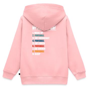 My Perfect Day Table Soccer Player Foosball - Kinder Premium Organic Zip Hoodie - Rosa - Hinten - AI Model Kid Female (0cm)